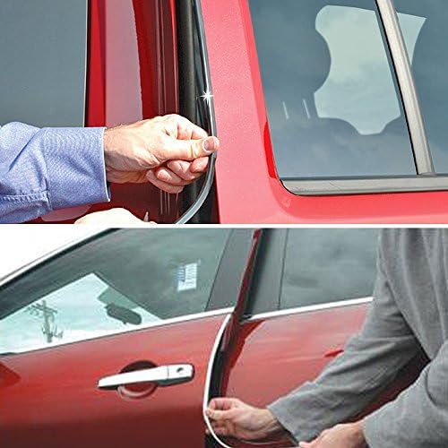 Chrome Car Door Edge Guard Two 27 Inch Carded Strips Full Size U Shape