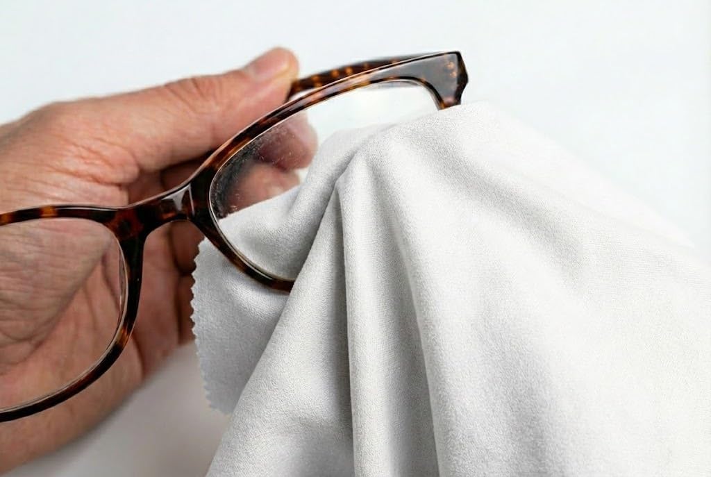 Ultra Sensitive Ultra Soft Microfiber Polyamide and Polyester Cleaning Cloth for Glasses, Screens & Delicate Surfaces, Camera Lens, Car Interior, Piano Black, Lint-Free, Reusable Zigzag Edge
