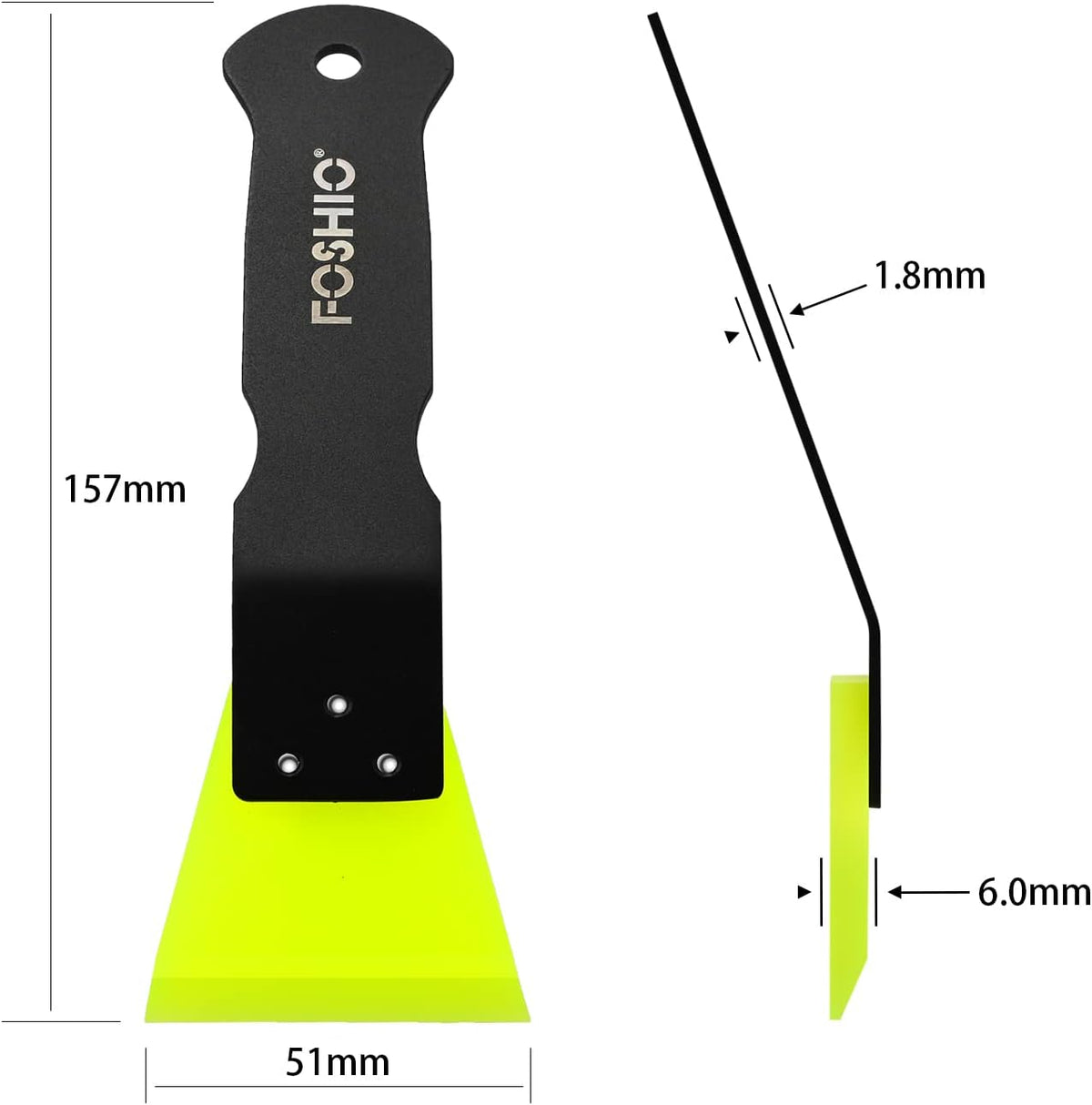 FOSHIO 2 Pack Small Squeegee for Vinyl, Stainless Steel Handle Mini Squeegee for Mirror Shower Glass Door Window Cleaning, Car Light, Bumper Vinyl Wrap Window Tint Kit