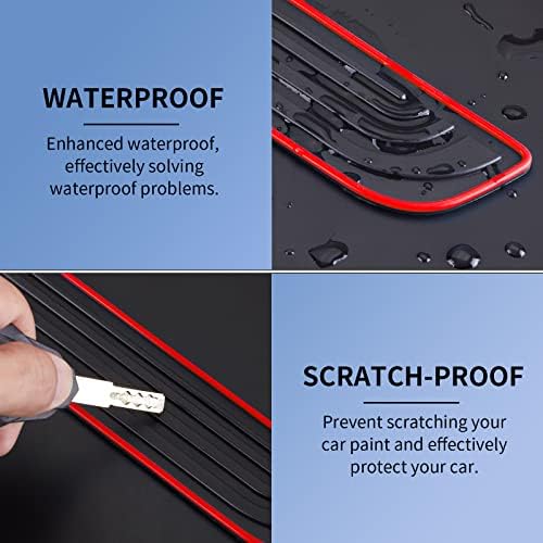 Car Door Sill Plate Protectors - Black Soft Rubber Front/Rear Door Sill Scuff Plate Guard, Door Pedal Protector Stickers fit for Honda Civic
