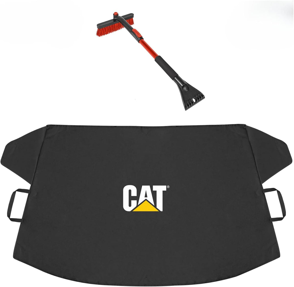 Motor Trend Ice Scraper/Frost Remover + CAT Frost Guard/Snow Cover for Car and Truck Windshields/Mirrors, Winter Storm Survival Kits (Extendable/Rotating Snow Brush + Frost Guard)