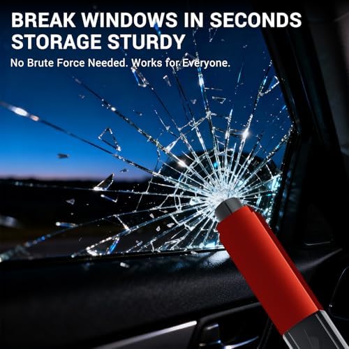 Window Breaker Seatbelt Cutter with Test Glass, Car Emergency Hammer Tool
