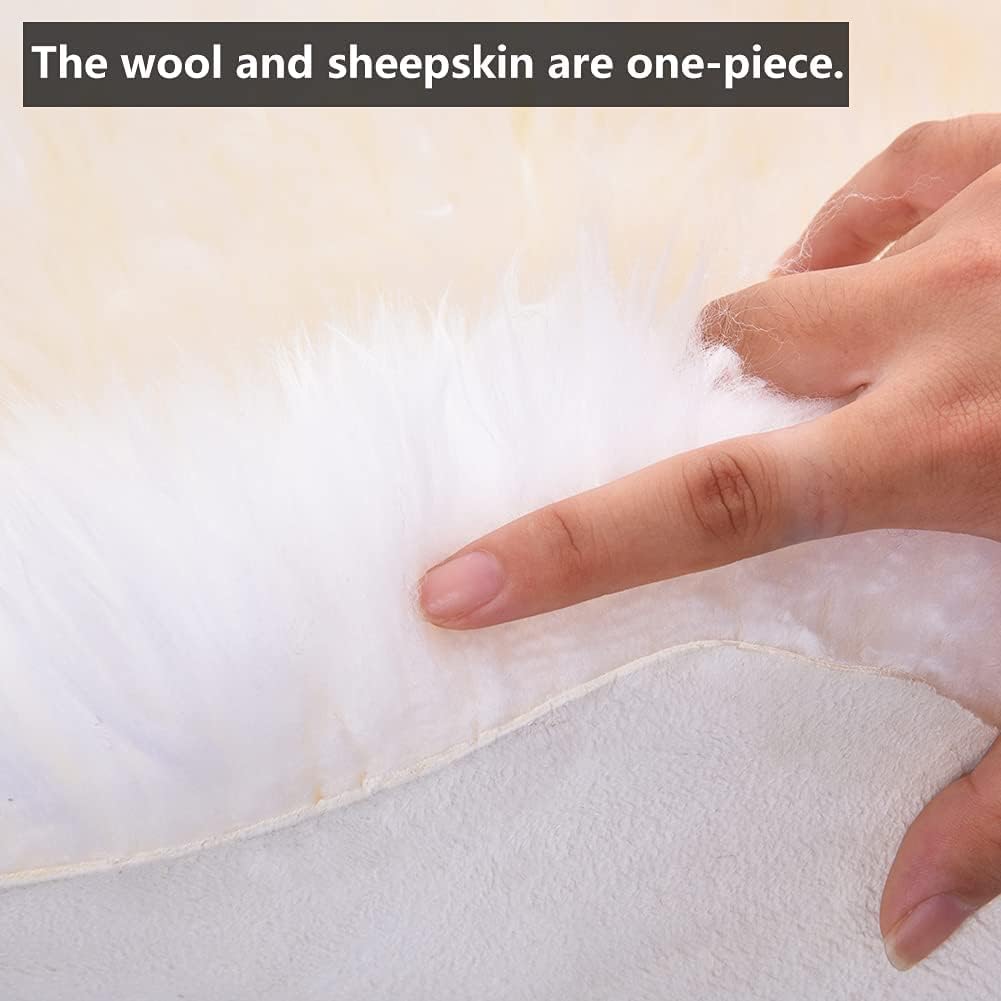 LLB Auto Center Console Cover Pad Universal Fit for SUV/Truck/Car, Genuine Sheepskin Wool Fur Car Armrest Seat Box Cover, Furry Fluffy Auto Armrest Cover Protector (Black)