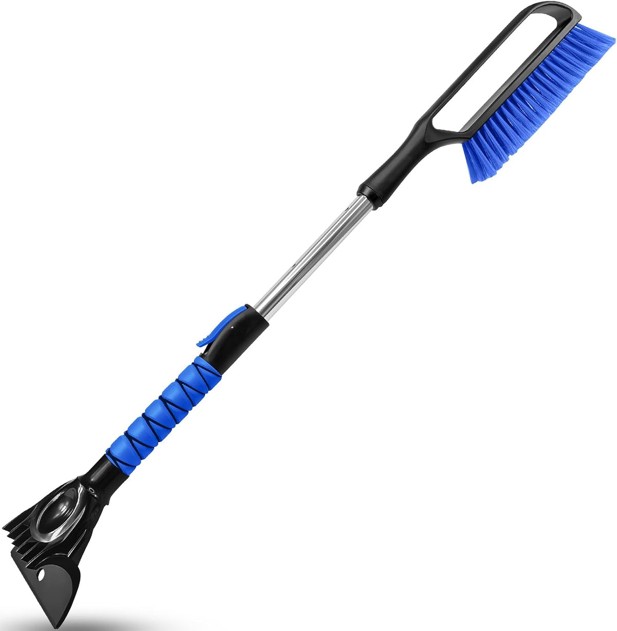 SEAAES 35.5 Inch Extendable Snow Brush for Windshield Ice Scraper - Blue
