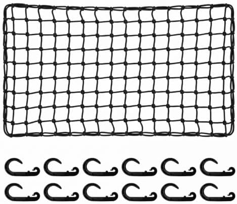 Hitro 22"x38" Bungee Cargo Net with 12 Hooks, Heavy Duty Cargo Netting