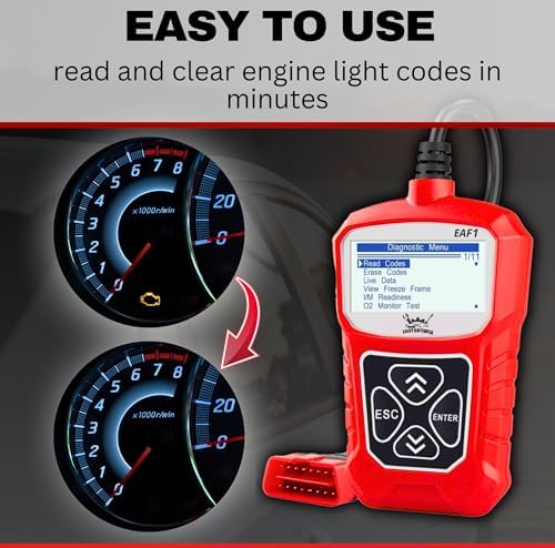 EAF1 OBD2 Car Scanner - Professional Automotive Diagnostic Tool Code Reader for Engine Light OBDII Scanner for Car Live Data Engine Code Reader Scan Tool Automotive Tools for Mechanics