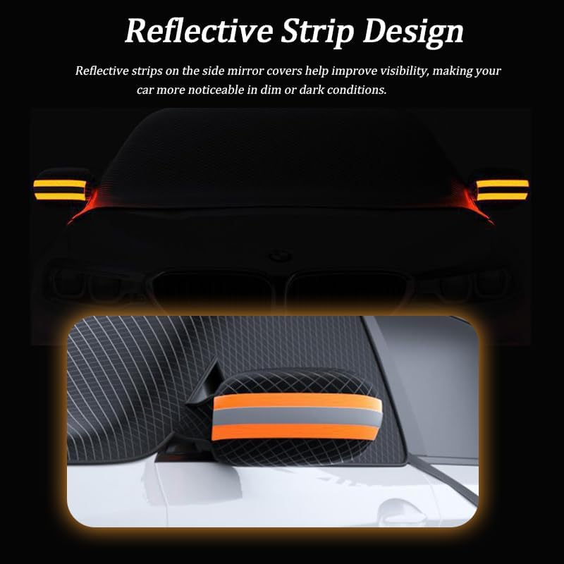 Car Snow Cover for VW Jetta 2010–2025, Windshield Cover for Ice and Snow for Winter, Magnetic Frost Guard Windshield Cover with Side Mirror Cover,B