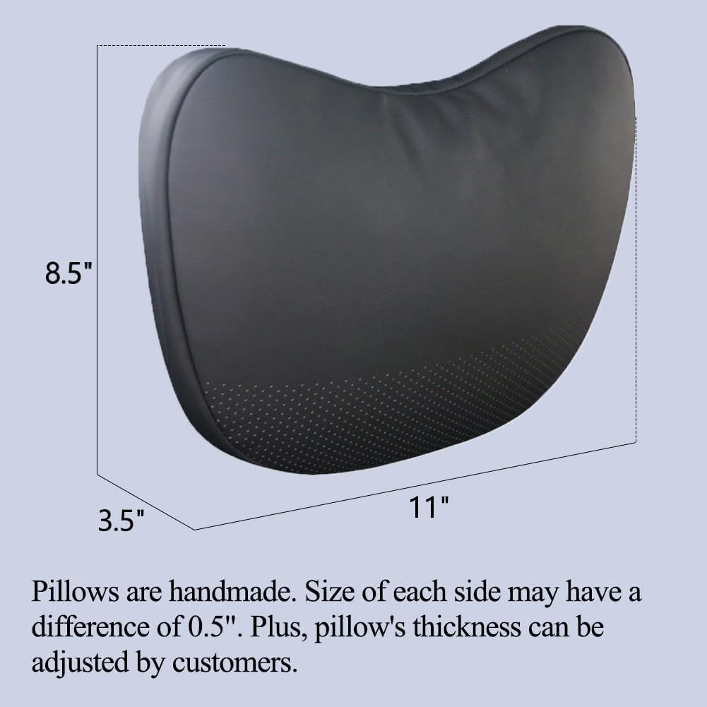TANOLA TESBEAUTY Headrest Pillow 2 Packs for Tesla Neck Pillow Uniquely Designed for Tesla Model Y/3/S/X Cyber Truck, Tesla Car Neck Pillow Support Cushion for People Under 5'7" Black Leather