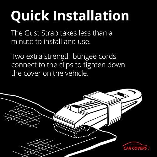 AllGuard Gust Strap Wind Protector Kit – Heavy-Duty Car Cover Straps with Bungee Cords and Hooks & Strong Locking Clips, Universal Fit for Most Cars, SUVs, Trucks, Keeps Covers Secure in High Winds