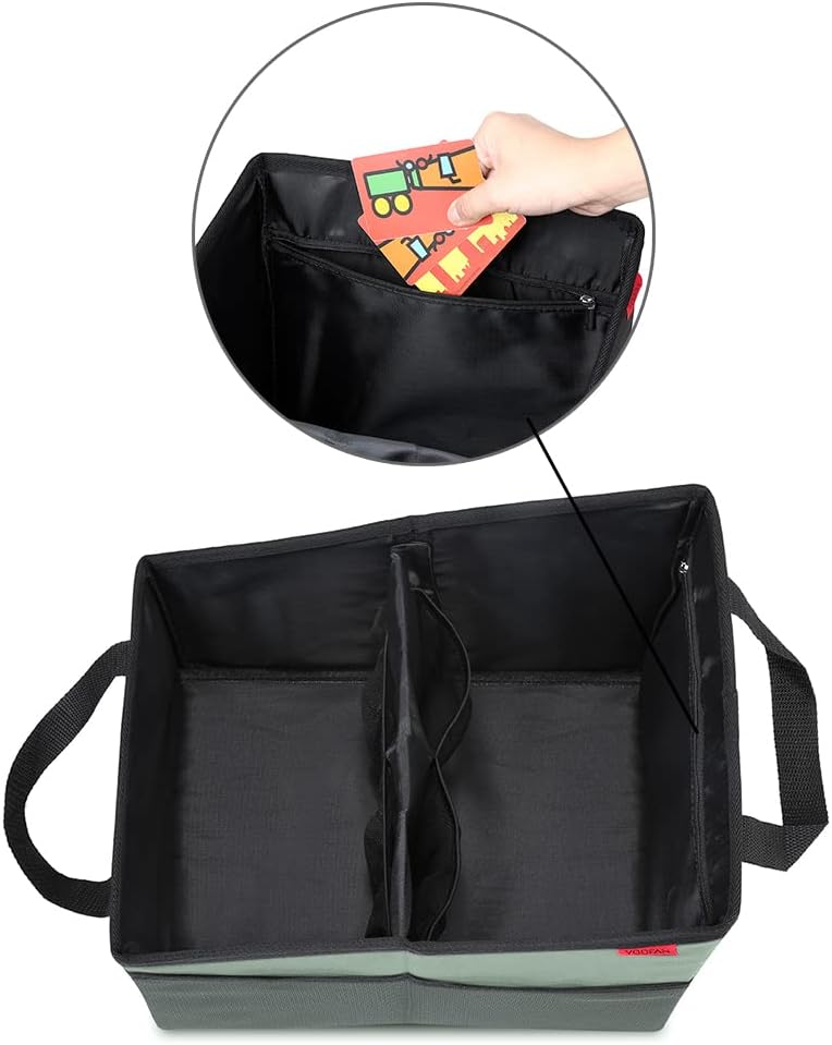 Car Seat Organizer - Passenger Seat Organizer, Collapsible Small Car Seat Storage Organizer for Console Front or Back, Automotive Backseat Organizer with Belt 4 Cup Holders for Kids Accessories, Cyan