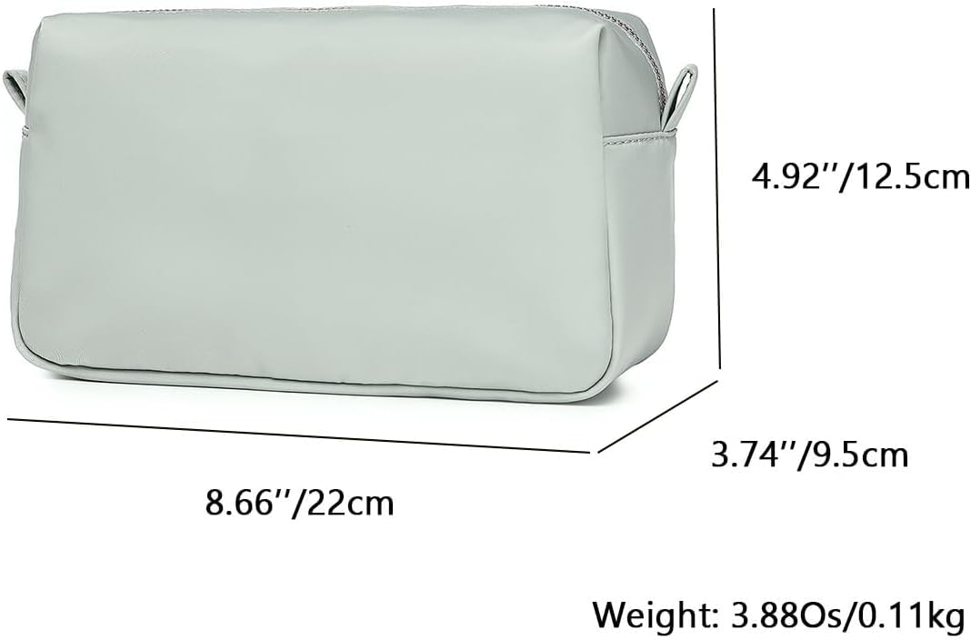 Travel Makeup Bag, Ring Clasp Wristlet Organizer (Grey)