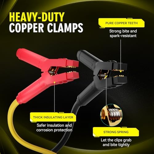 Jumper Cables Heavy Duty, 0 Gauge x 25 Feet