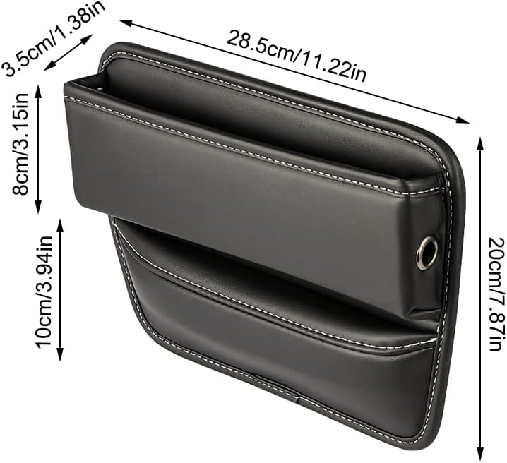 Riloer Car Organizers for Gap Leather Waterproof Car Seat Gap Fillers for Cars, Suvs, Trucks, Front Seat Gap Fillers for Phones, Keys, Cards, Glasses, Coffee