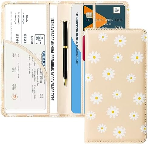 CoBak Car Registration and Insurance Holder | Vehicle Glove Box Organizer, Auto Truck Compartment Document Case with Magnetic Closure for Insurance &amp; Driver License