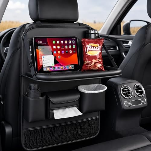 5-in-1 Backseat Car Organizer with Car Seat Tray, Car Backseat Organizers