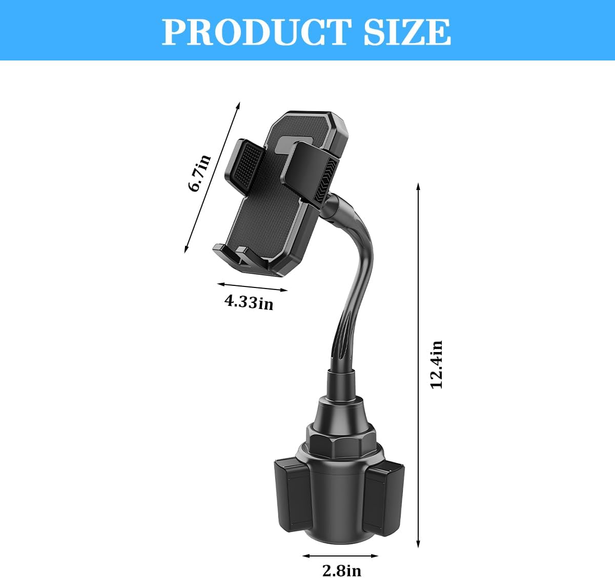 360° Rotatable Long-Neck Cup Holder Phone Mount, Style X907