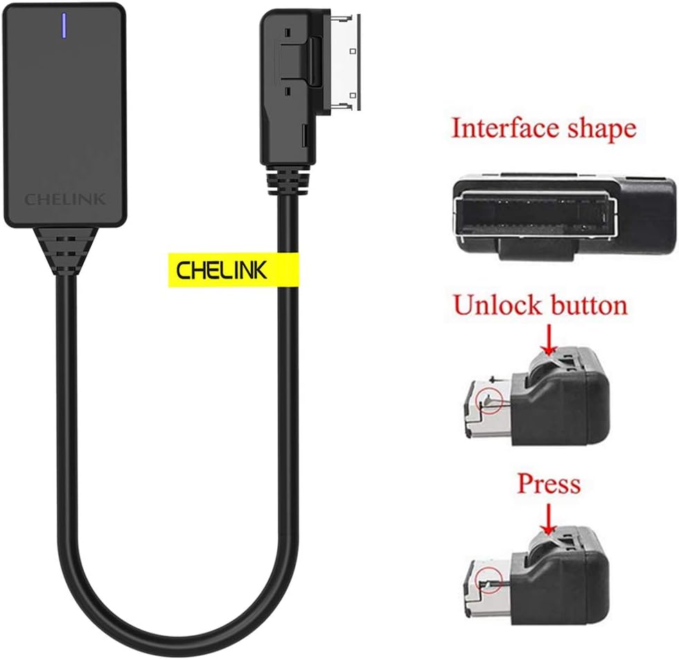 Bluetooth Adapter Car Kit for Mercedes Benz W212 S212 C207, Wireless Bluetooth 5.0 AMI Media Music Interface Cable Car Module Audio Receiver for Models with Media Interface