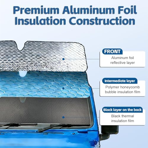 Windshield Sun Shade Fit for Jeep Wrangler TJ JK JL &Gladiator JT 2/4 Door Funny Duck Window Sunshade for UV Rays & Heat Protection Funny Windshield Cover for Wrangler & Gladiator