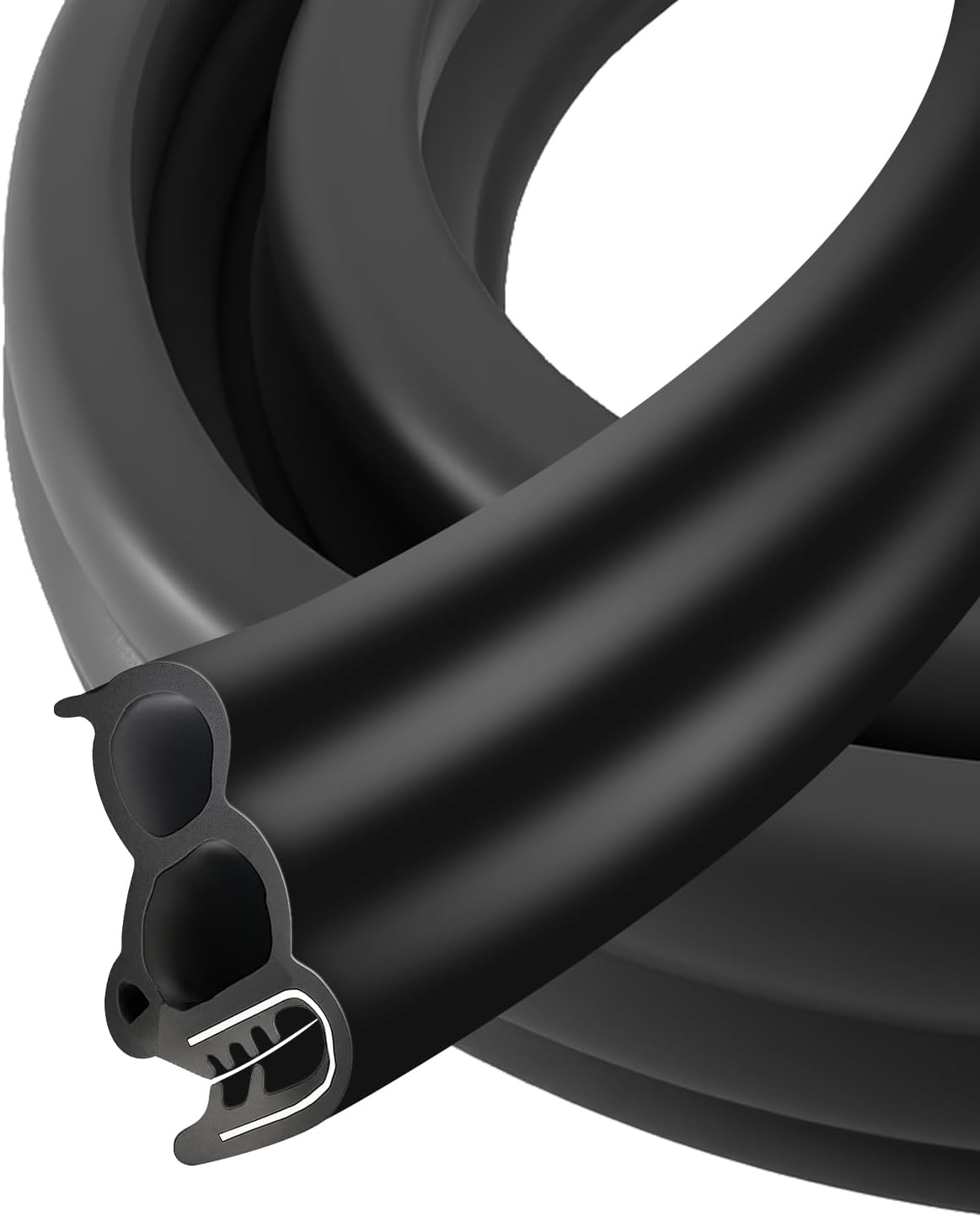 Automotive Door Weather Stripping with EPDM 3 Side Bulbs, 10FT | Car Door Rubber Seal Strip Trim, Car Door Edge Trim Seal Strip Gasket for Trucks RVs Camper Boats Cabinets Home Applications