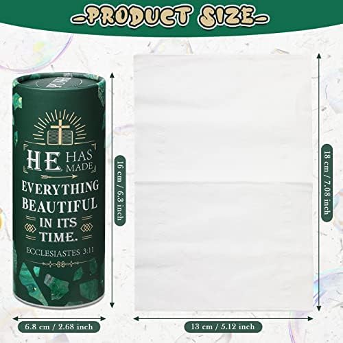 PerKoop 8 Pcs Car Tissue Holder Christian Verses Cylinder Boxes with Facial Tissue Bulk Religious Disposable Round Bible Napkins for Women Teacher Prayer Nurse Mother's Day Holiday Supplies Gifts