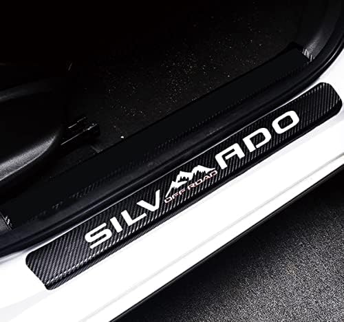 MAXDOOL 4Pcs Car Door Sill Protector Reflective 4D Silverado Off Road