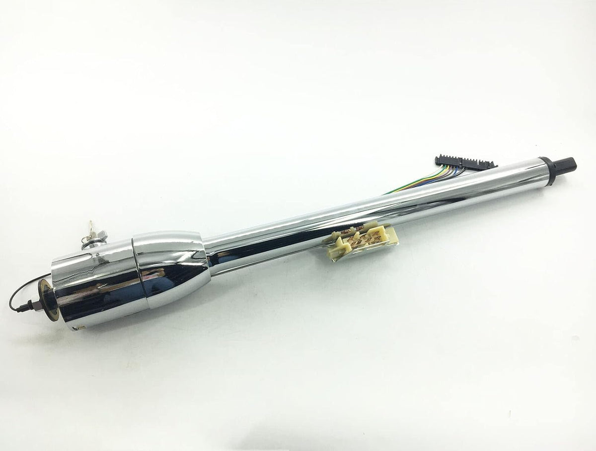 30" Floor Shift Tilt Steering Column W/Ignition Keys & Steering Wheel Adapter