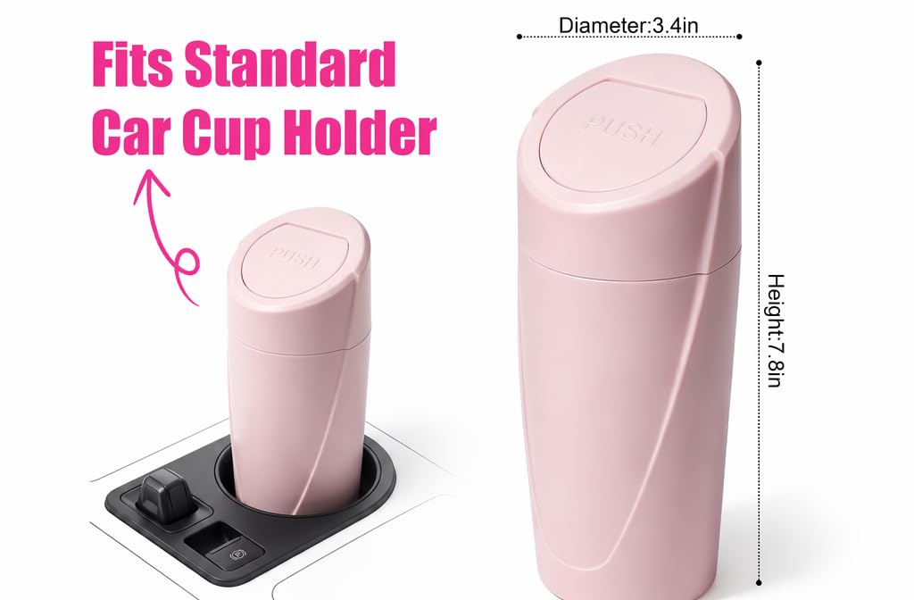 Car Trash Can, 2 Pack Leakproof Mini Garbage Bin with Lid, 40 Bags