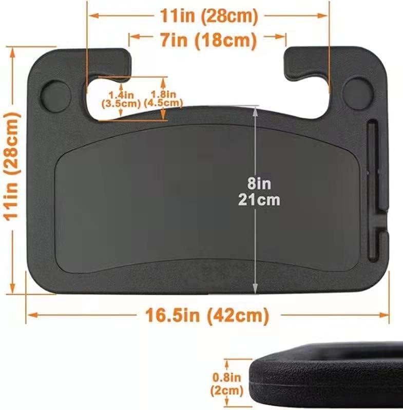 Car Steering Wheel Desk, Multifunction Portable Auto Steering Wheel Tray for Computer, Food, Snack, Lunch, Drinking, 2 in 1 Black Car Eating Table
