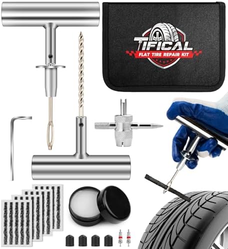 32 PCS Flat Tire Repair Kit, Tubeless Tire Patch Kit for Cars, ATVs