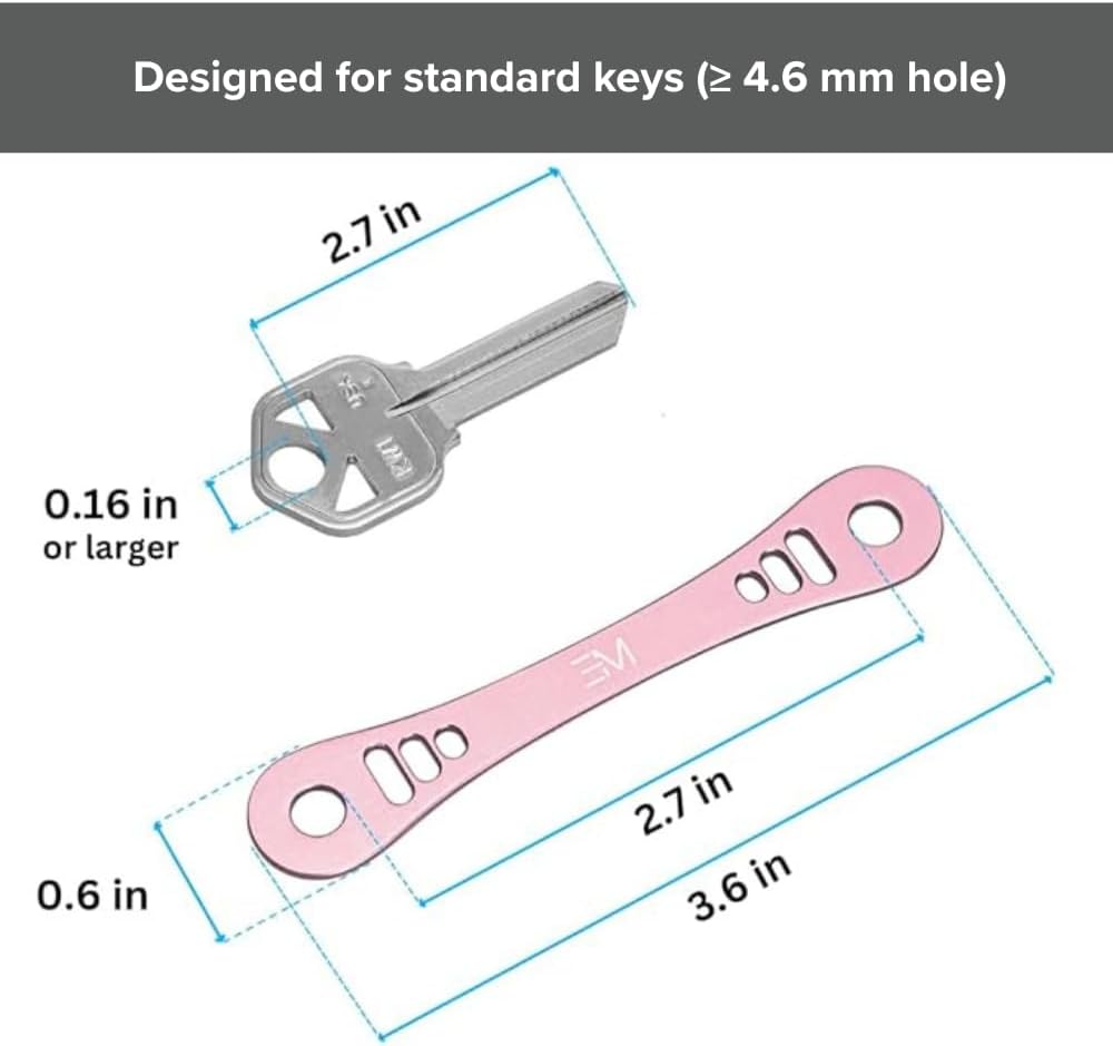 EM Compact Key Holder, Pocket Key Organizer, 14 Keys Key Bar