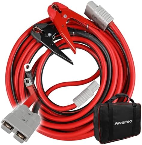 1 Gauge 30 ft Jumper Cables, 800A Heavy Duty Battery Booster Cable Set with Alligator Clamps and Carry Bag for Cars, Trucks and SUVs