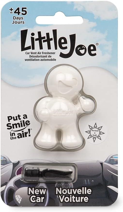 Little Joe 96401 New Car Scent Car Air Freshener Clips to A/C Air Vent Uses Alcohol-Free Fragrance Oil is Non-Hazardous and Non-Toxic Plastic, Pack of 2