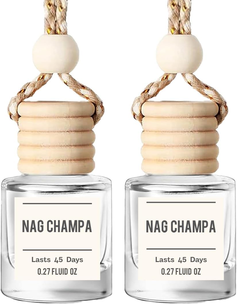 Palo Santo & Sandalwood (Santal) Hanging Car Air Freshener – Long Lasting Essential Oil Diffuser for Car, Closet, Bathroom – 2-Pack Natural Scent Deodorizer for men and women
