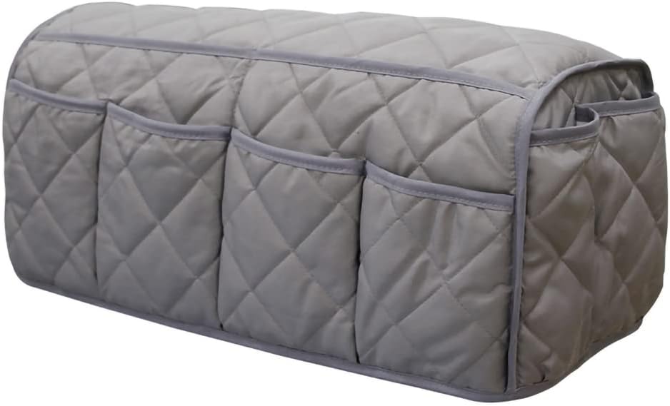 Sofa Armrest Organzier for Remote Control Holder with 14 Pockets for Recliner Organizer Armchair Caddy Organizer for Glasses Keys Phones ipads Storage, Gray