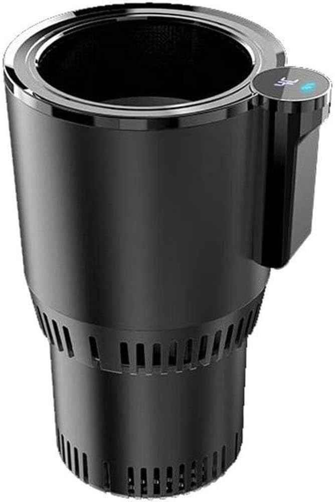 2-in-1 Smart Car Cup Warmer Cooler, Auto Car Cooling and Heating Cup Mug Holder with LED Temperature Display, Touch Control, Keep Beverage Cool and Warm Fits in Commuter Road Tripper