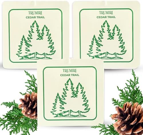Cedar Trail - Long Lasting Car Air Freshener Deodorizer Hanging Type Gel Based Scent Diffuser - Pack Of 3 - Aromatizante Ambientador Olores Para Carro - Smell Good Freshner Refresher Fragrance