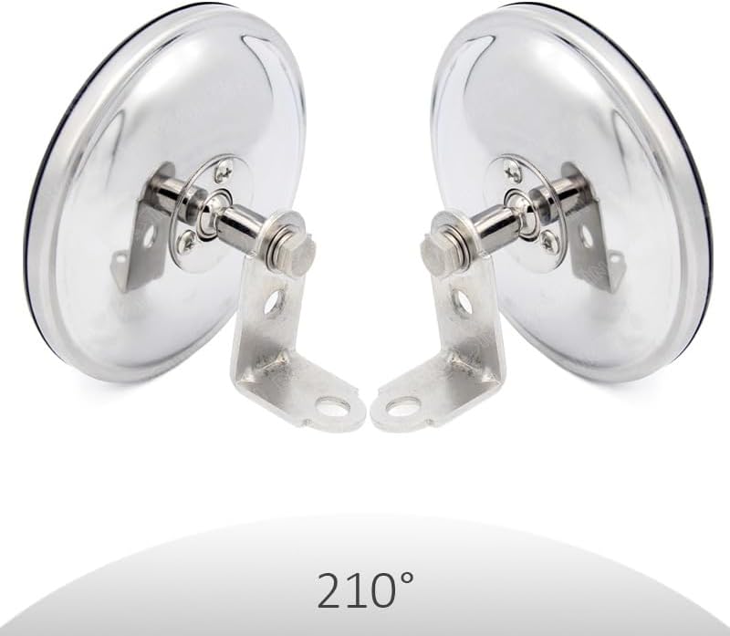 5 Inch Convex Round Mirror Blind Spot For Isuzu NPR NQR NRR FSR FVR FRR Mitsubishi Fuso Canter Truck Bus Atv Utv Adjustable Bracket 2Pcs