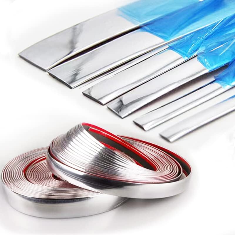 Chrome Silver Car Exterior and Interior Molding Trim Universal Bumper Window Door Body Side and Household Furniture Surfaces Decorative Strip Scratch-Proof (Width: 1 inch (25mm), Length: 8Ft)