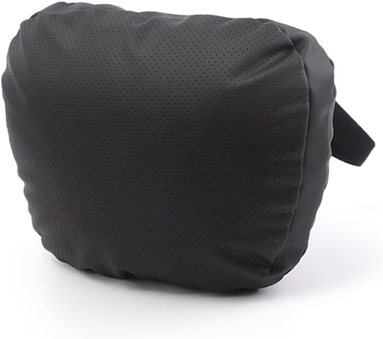 TPARTS Leather Headrest Neck Pillow for Tesla Model Y/X/3/S (1pc Black) | Soft leather Car neck pillows provide comfortable head and neck support for daily driving and long trips