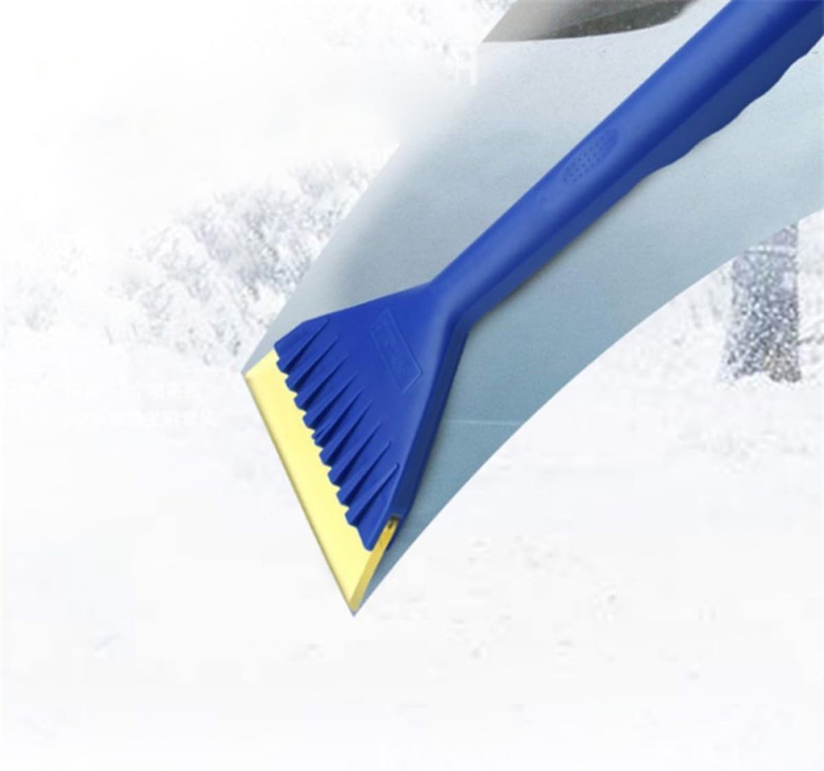 Alipis Long Handle Ice Scraper Brush Blue for Car Snow Removal