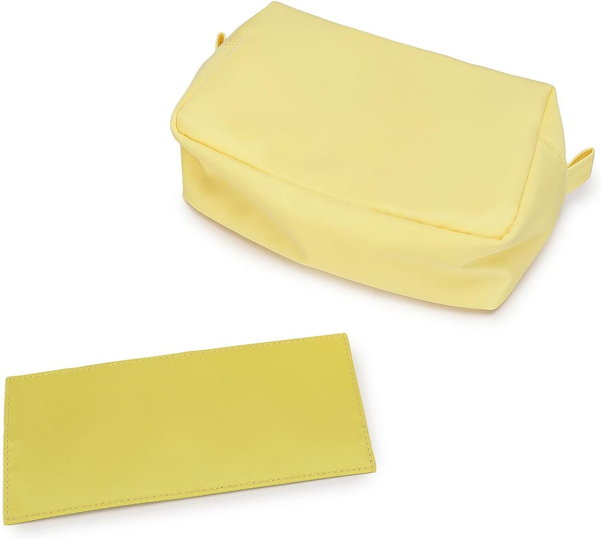 Travel Makeup Bag, Ring Clasp Wristlet Organizer (Yellow)