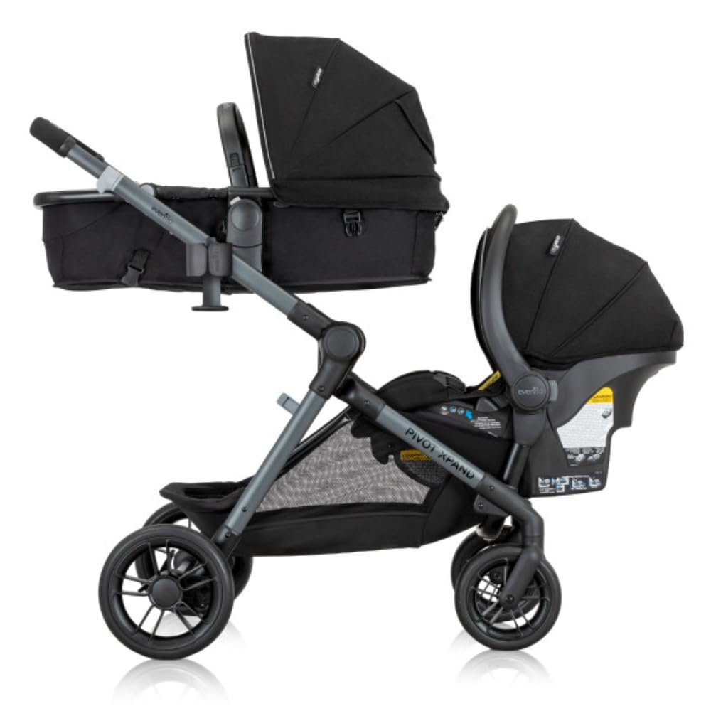 Pivot Xpand Modular Travel System with LiteMax Infant Car Seat with Anti-Rebound Bar (Ayrshire Black)