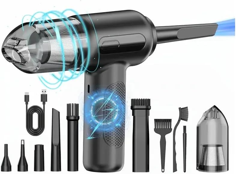 2 in 1 Cordless Air Duster & Handheld Vacuum Cleaner USB Rechargeable