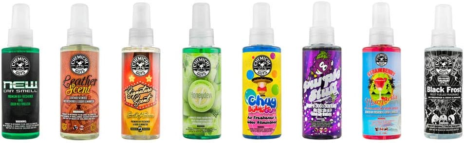 Chemical Guys AIR_304_04 The Scent-Sational Sample Kit, Great for Cars, Trucks, SUVs, RVs, Home, Office &amp; More (4 fl oz) (8 Items)