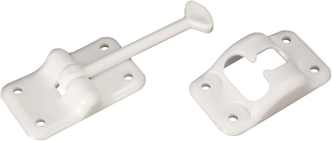 RV Designer E232 Entry Door Holder - T-Style RV Door Holder 3-1/2" Black - Durable Plastic for Camper/RV Doors - Easy Install with Plunger & Screws - Top RV Accessories