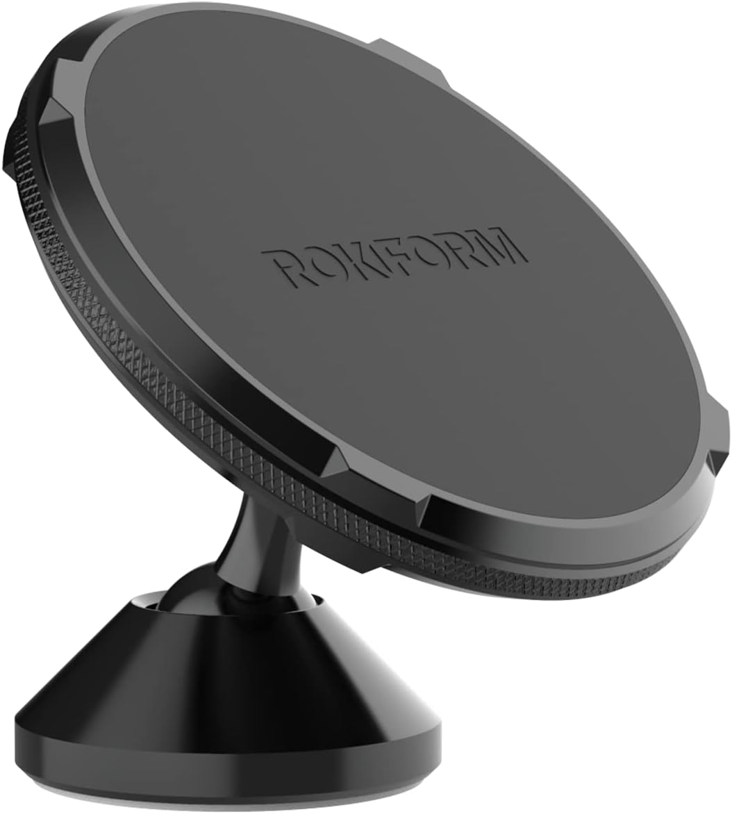 Rokform Dual Magnet Swivel Dash Mount, Adjustable & Aluminum (Black)