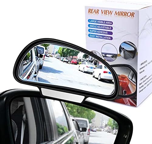 Car Blind Spot Mirrors(5.12 * 2.75in), Adjustable Auxiliary Universal Wide Angle Mirror for Universal Car SUV Mirrors Strong Adhesive HD Glass Mirror Frame Thickness Less than 5MM (R)