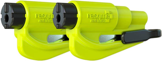 resqme The Original Compact Emergency Keychain Car Escape Tool, Seatbelt Cutter and Window Breaker, Made in USA, Pack of 2