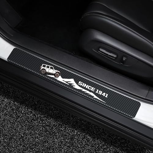 MAXDOOL 4Pcs Car Door Sill Protector Reflective for Jeep Wrangler