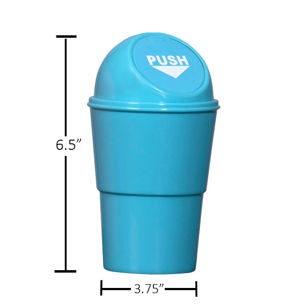Hammont Mini Trash Can for Car - 4 Pack, 3.75"x6.5" Miniature Trash Bin - Cute Vehicle Accessories, Compact and Convenient Trash Can